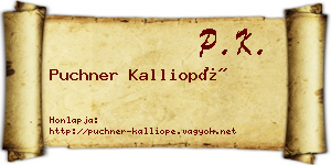 Puchner Kalliopé névjegykártya